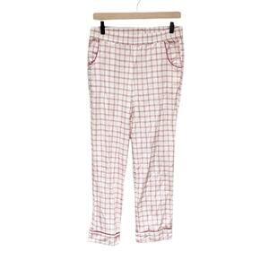 LAKE‎ Cotton Flannel Cozy Winter Holiday Classic Red White Pajama Pants Size XS